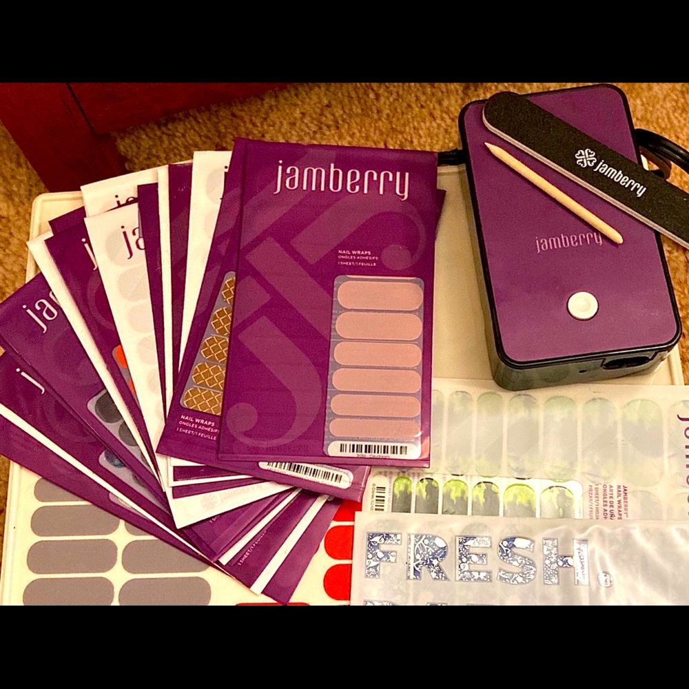 LARGE Jamberry lot! 27 sheets & heater+